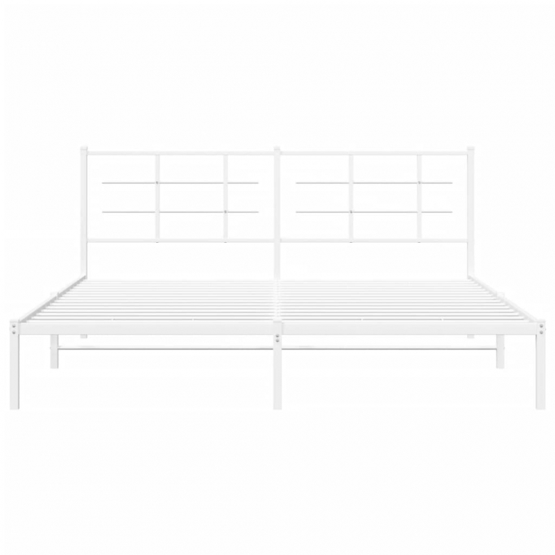 Bettgestell mit Kopfteil Metall Weiß 183x213 cm