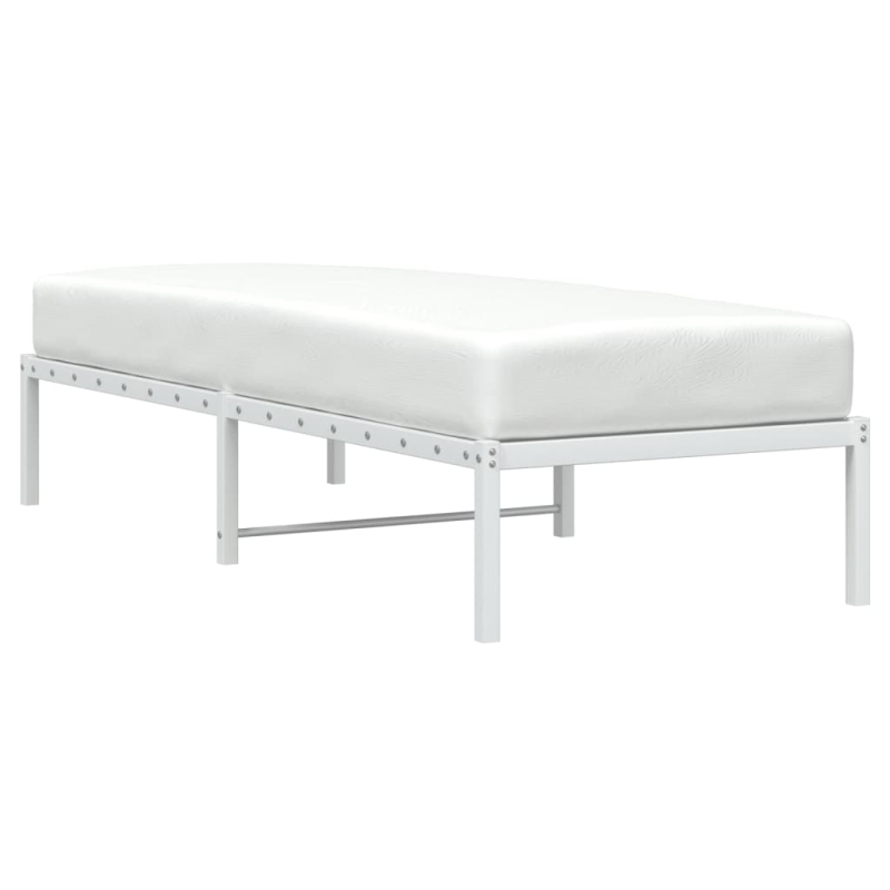 Bettgestell Metall Weiß 75x190 cm