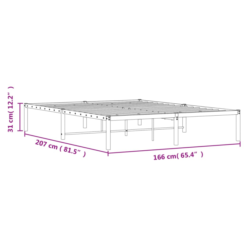 Bettgestell Metall Weiß 160x200 cm