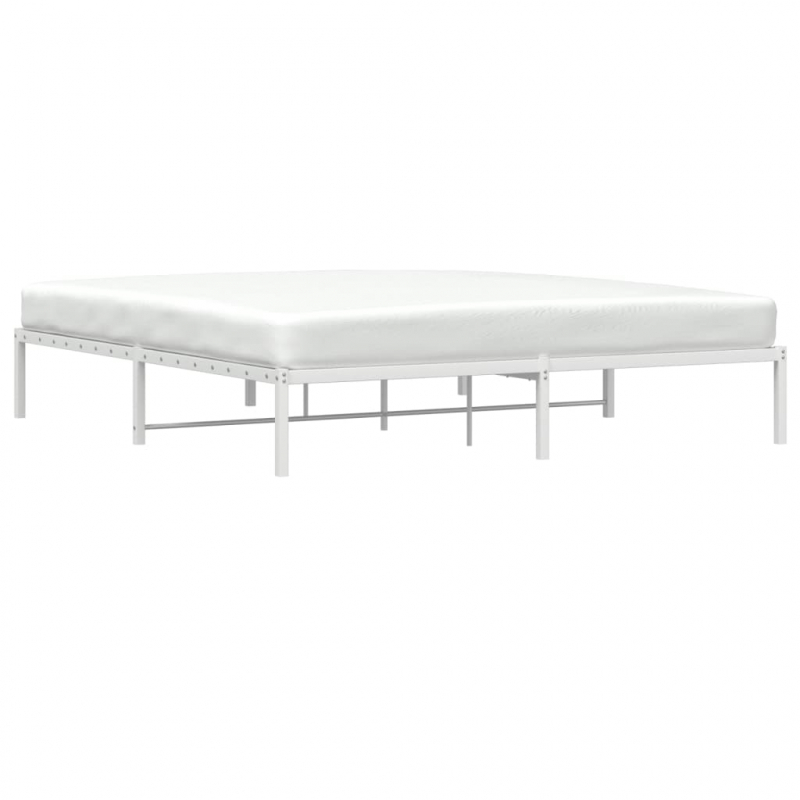 Bettgestell Metall Weiß 183x213 cm