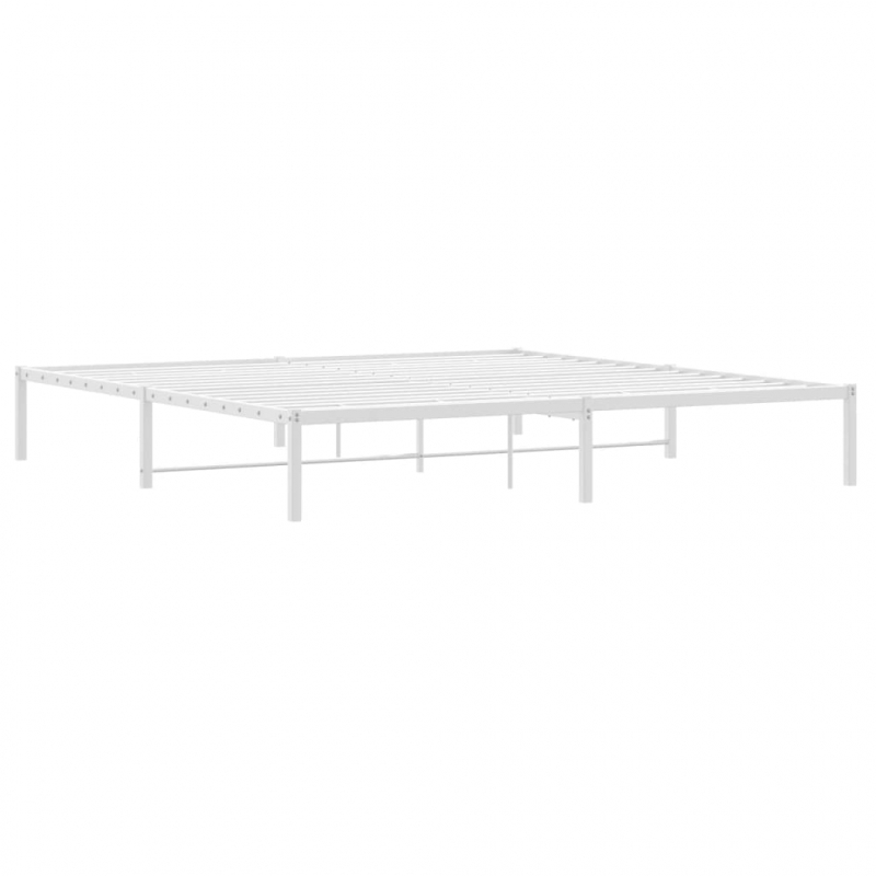 Bettgestell Metall Weiß 193x203 cm