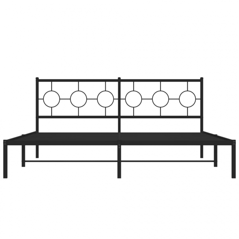 Bettgestell mit Kopfteil Metall Schwarz 180x200 cm