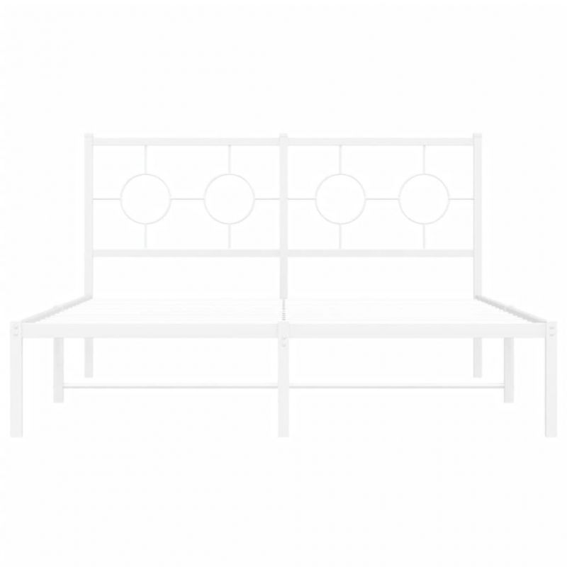 Bettgestell mit Kopfteil Metall Weiß 140x200 cm