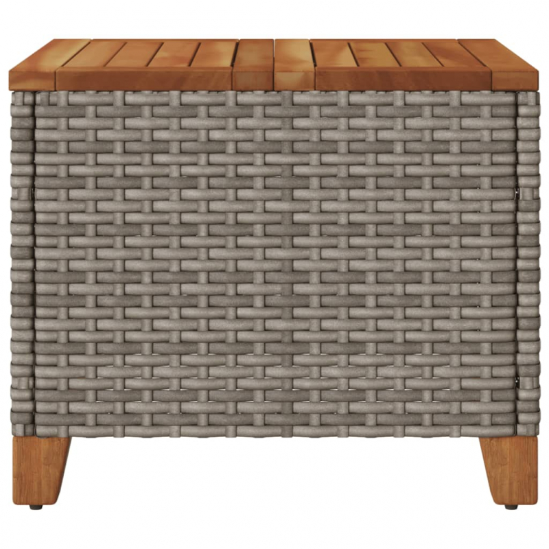 Gartentisch Grau 45x45x37 cm Poly Rattan Akazienholz