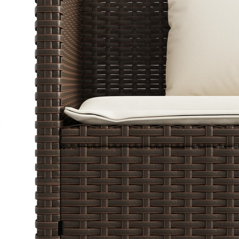 Gartenbank mit Kissen Braun Poly Rattan