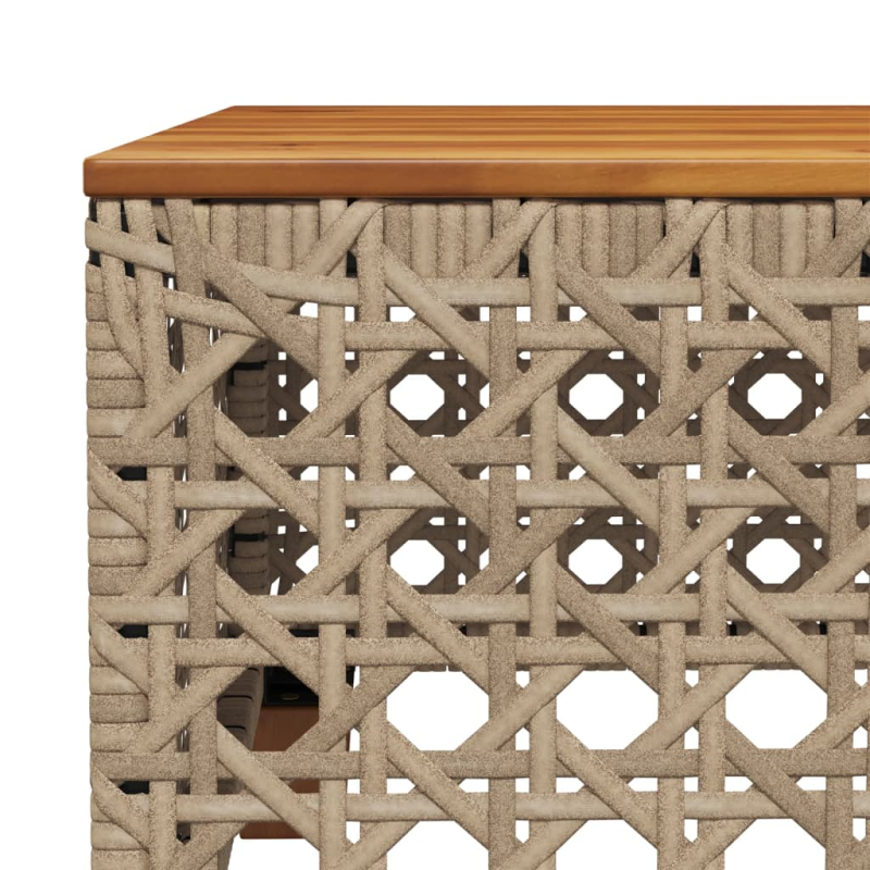 Gartentisch Beige 55x55x36 cm Poly Rattan Akazienholz