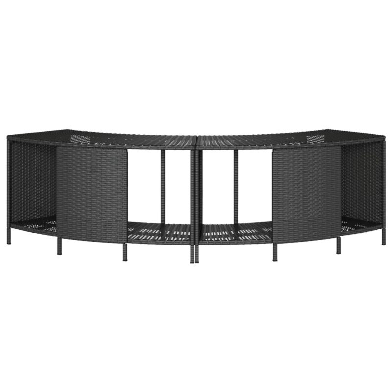 Outdoor-Regale für Whirlpool 2 Stk. Schwarz Poly Rattan