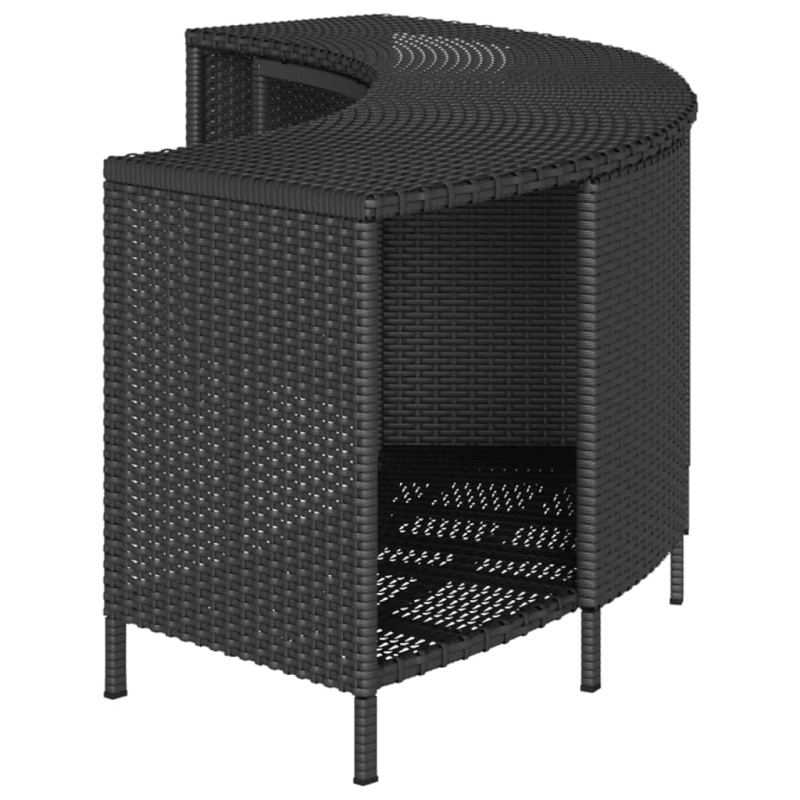 Outdoor-Regale für Whirlpool 2 Stk. Schwarz Poly Rattan
