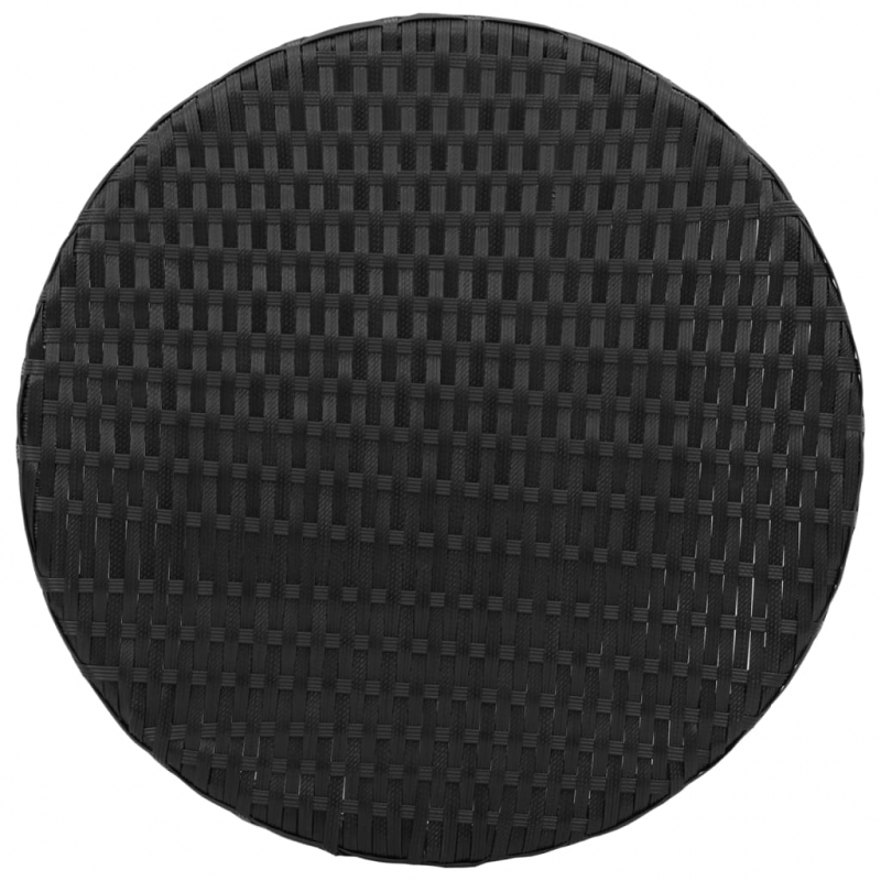 3-tlg. Bistro-Set mit Kissen Schwarz Poly Rattan