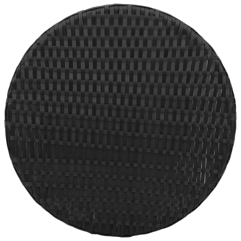 3-tlg. Bistro-Set mit Kissen Schwarz Poly Rattan