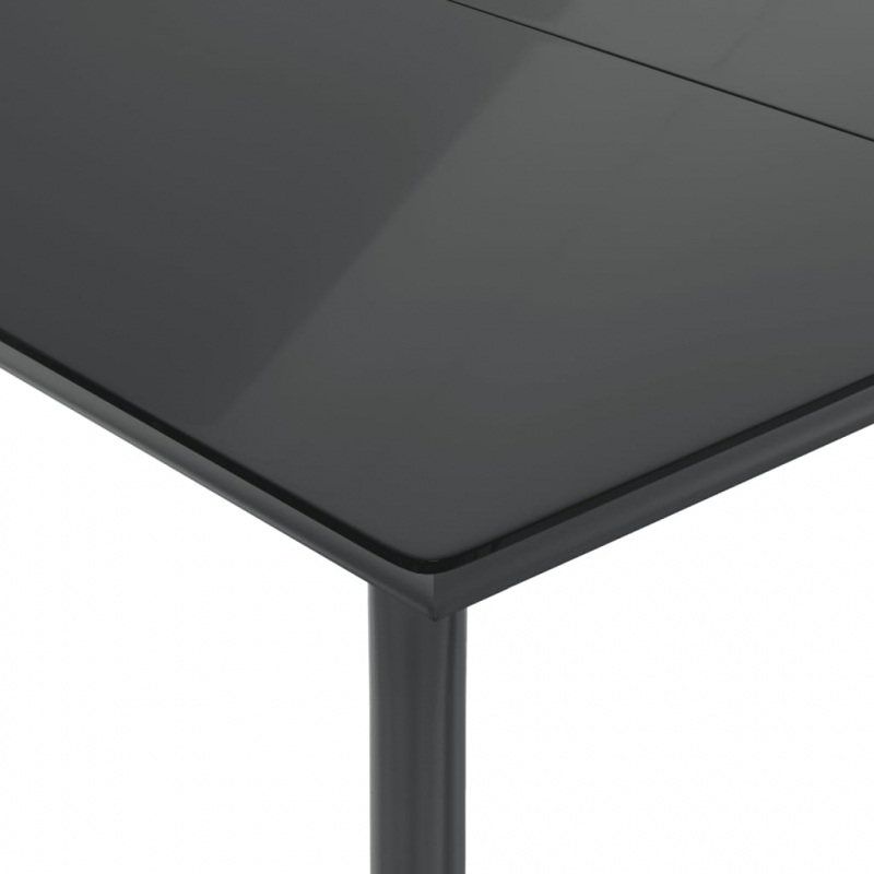 3-tlg. Bistro-Set mit Kissen Schwarz Poly Rattan