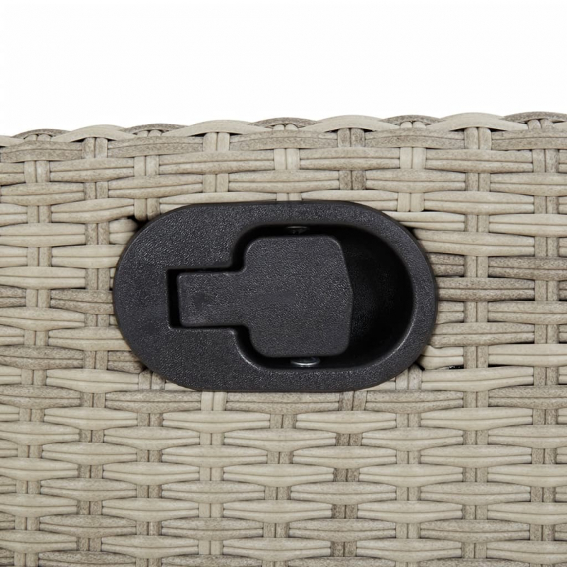 3-tlg. Bistro-Set mit Kissen Hellgrau Poly Rattan