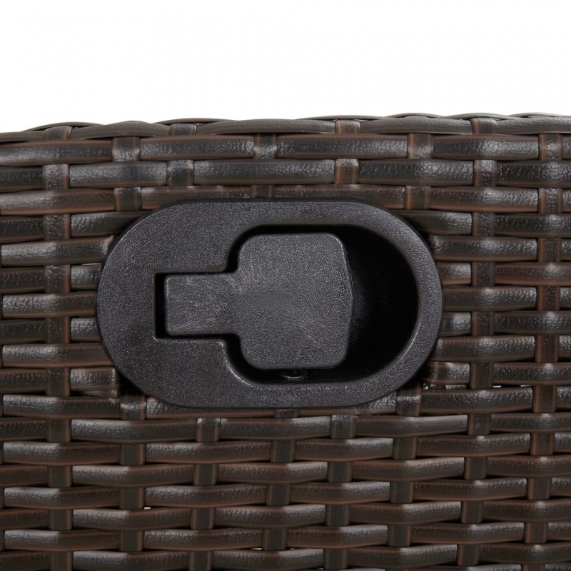 3-tlg. Garten-Essgruppe mit Kissen Braun Poly Rattan