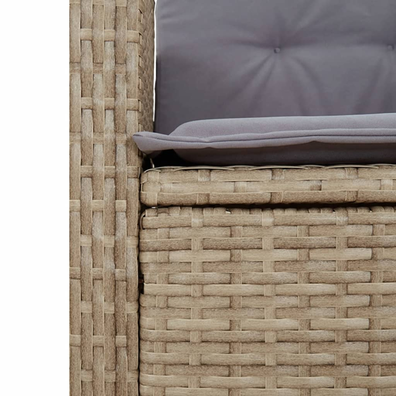 3-tlg. Garten-Essgruppe mit Kissen Beigemischung Poly Rattan