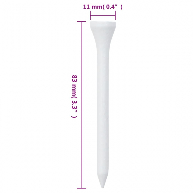 Golf-Tees 1000 Stk. Weiß 83 mm Bambus