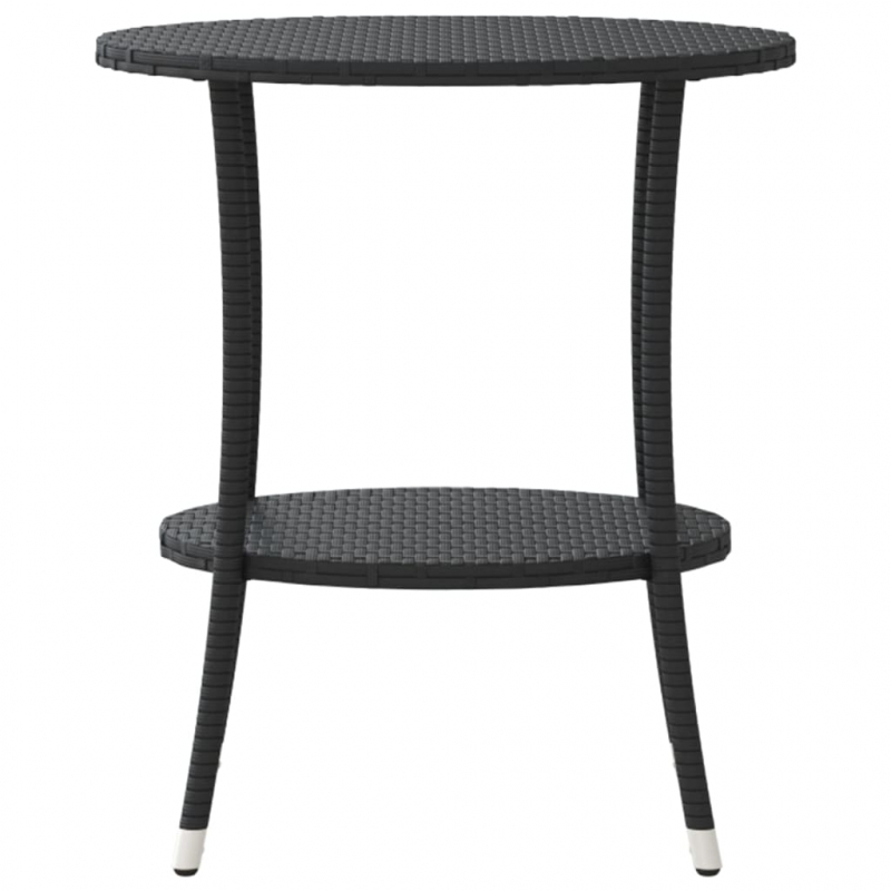 Outdoor-Lehnstühle 2 Stk. mit Tisch Schwarz Poly-Rattan