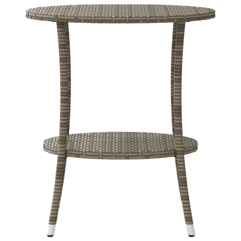 Outdoor-Lehnstühle 2 Stk. mit Tisch Grau Poly Rattan
