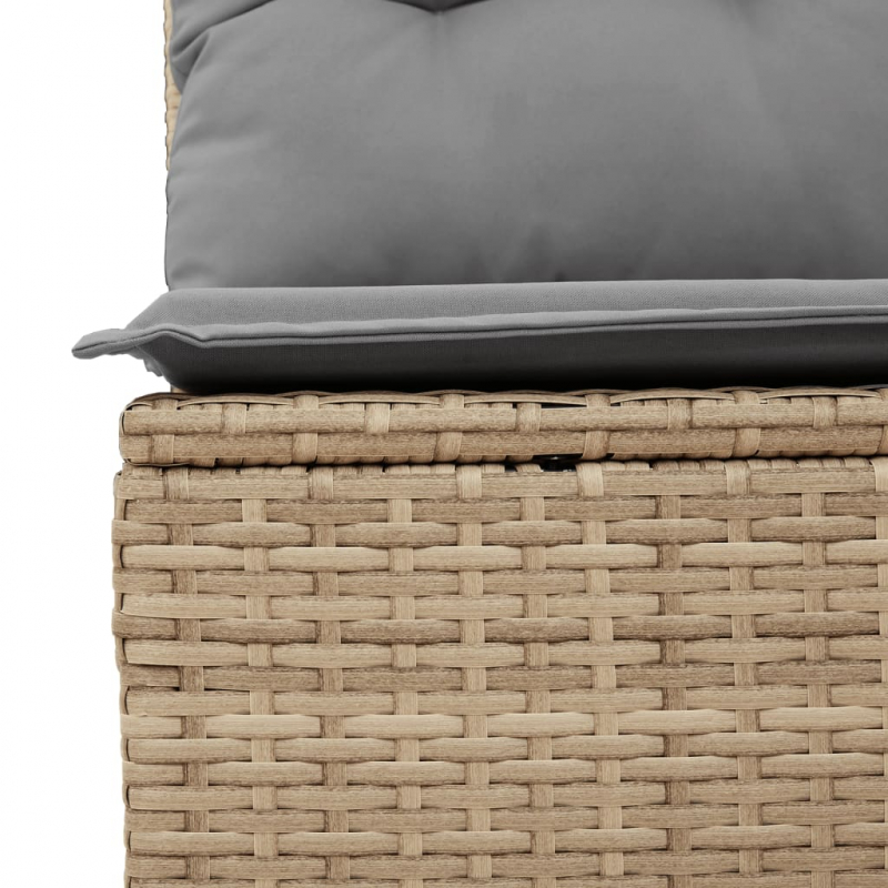 Garten-Ecksofa mit Kissen Beige Poly Rattan