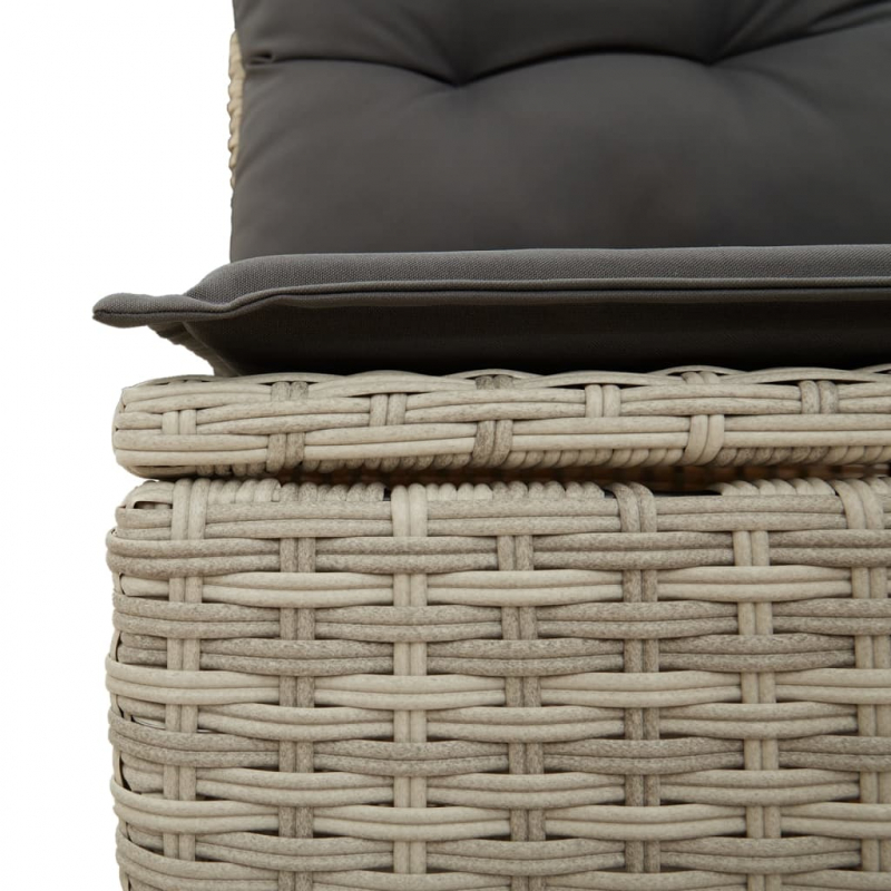 Garten-Ecksofa mit Kissen Hellgrau Poly Rattan