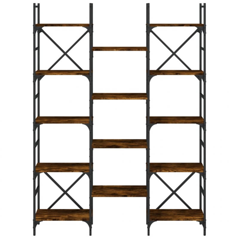 Bücherregal Räuchereiche 127,5x28,5x172,5 cm Holzwerkstoff