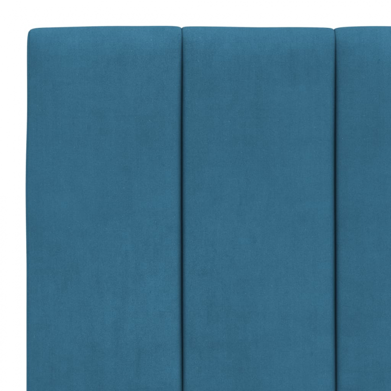 Bettgestell mit Kopfteil Blau 90x200 cm Samt