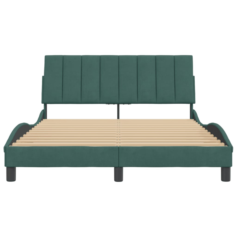 Bettgestell ohne Matratze Dunkelgrün 140x190 cm Samt