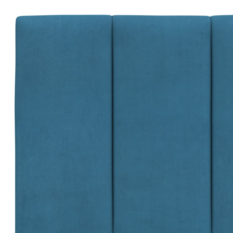 Bettgestell mit Kopfteil Blau 160x200 cm Samt