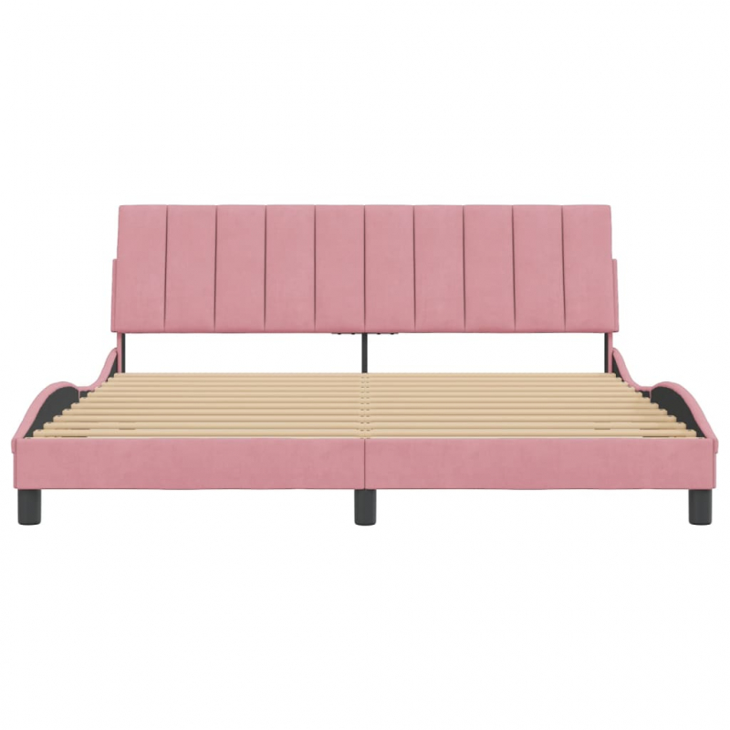 Bettgestell mit Kopfteil Rosa 180x200 cm Samt