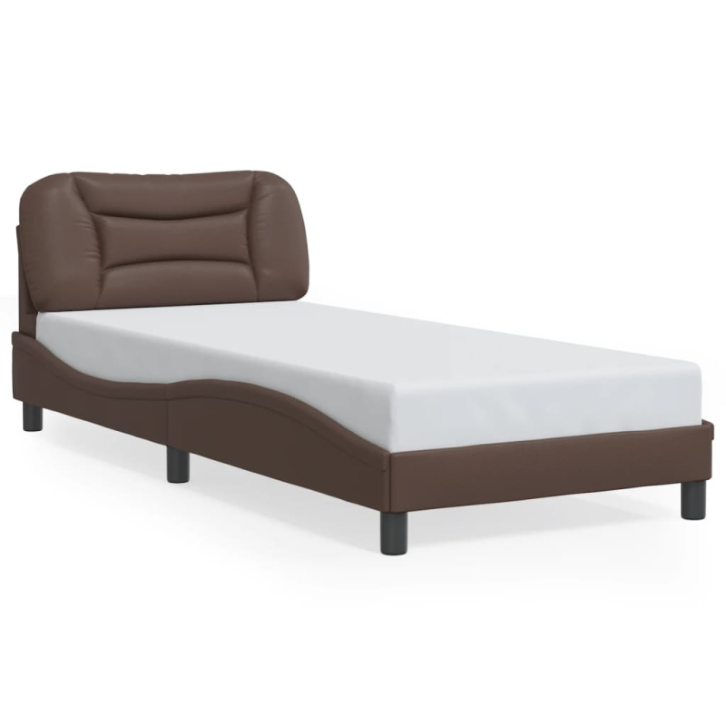 Bettgestell mit Kopfteil Braun 80x200 cm Kunstleder