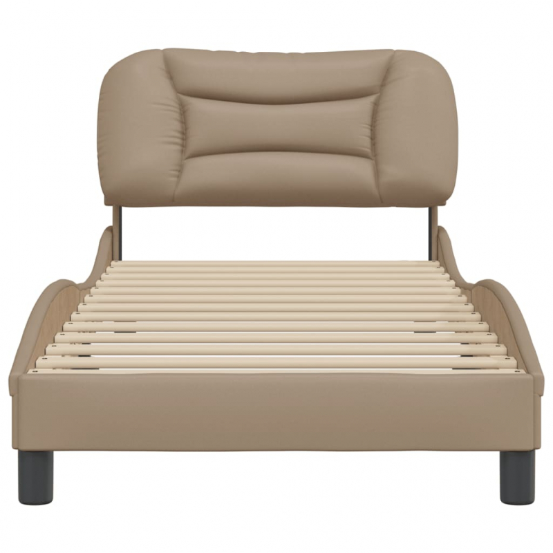 Bettgestell mit Kopfteil Cappuccino-Braun 80x200 cm Kunstleder
