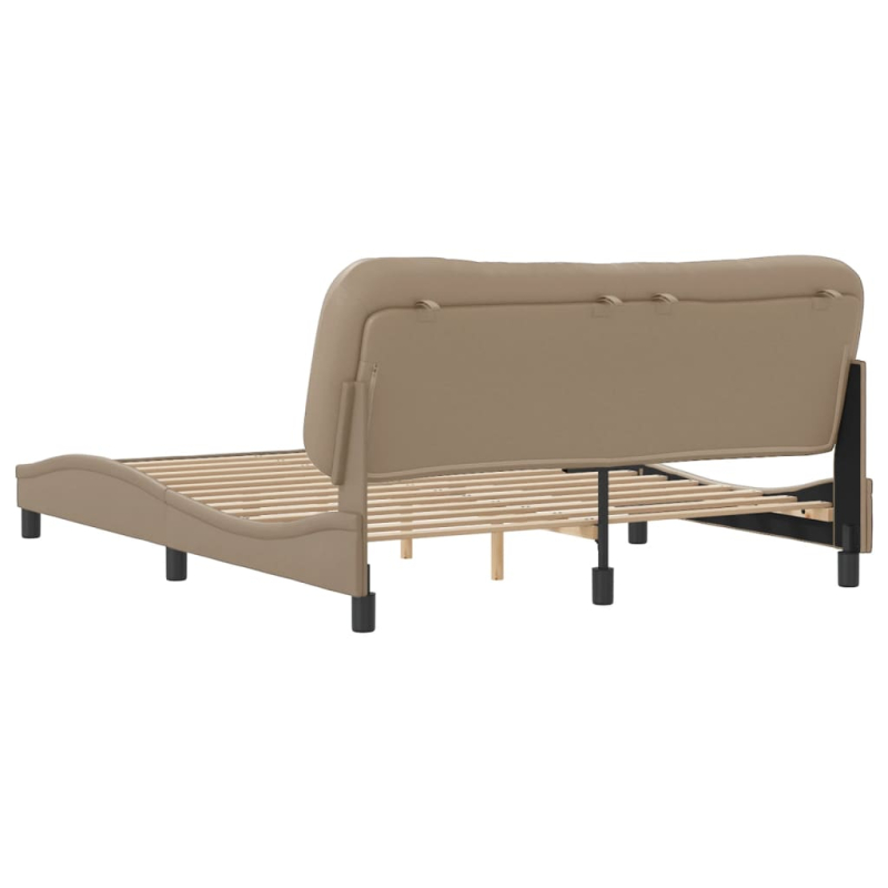Bettgestell mit Kopfteil Cappuccino-Braun 160x200 cm Kunstleder