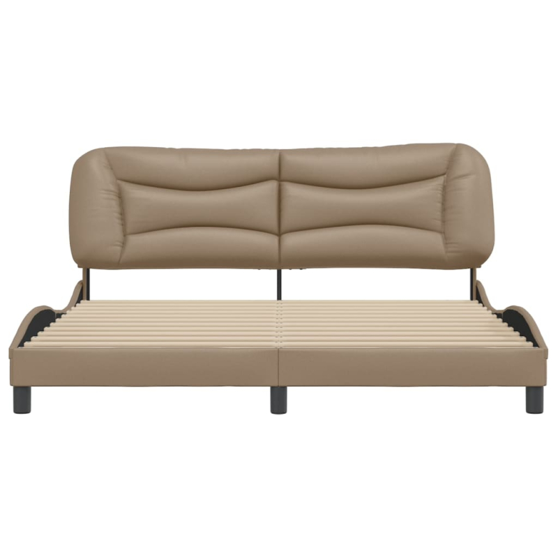 Bettgestell mit Kopfteil Cappuccino-Braun 180x200 cm Kunstleder