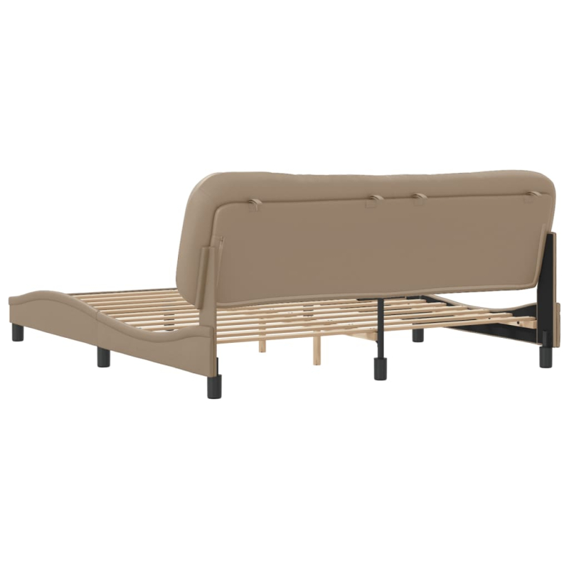 Bettgestell mit Kopfteil Cappuccino-Braun 180x200 cm Kunstleder