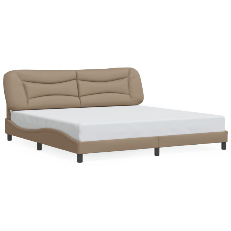 Bettgestell mit Kopfteil Cappuccino-Braun 200x200 cm Kunstleder