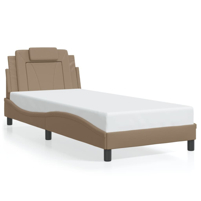 Bettgestell mit Kopfteil Cappuccino-Braun 80x200 cm Kunstleder
