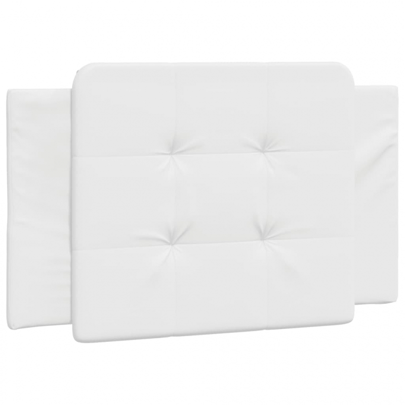 Bettgestell mit Kopfteil Weiß 90x200 cm Kunstleder