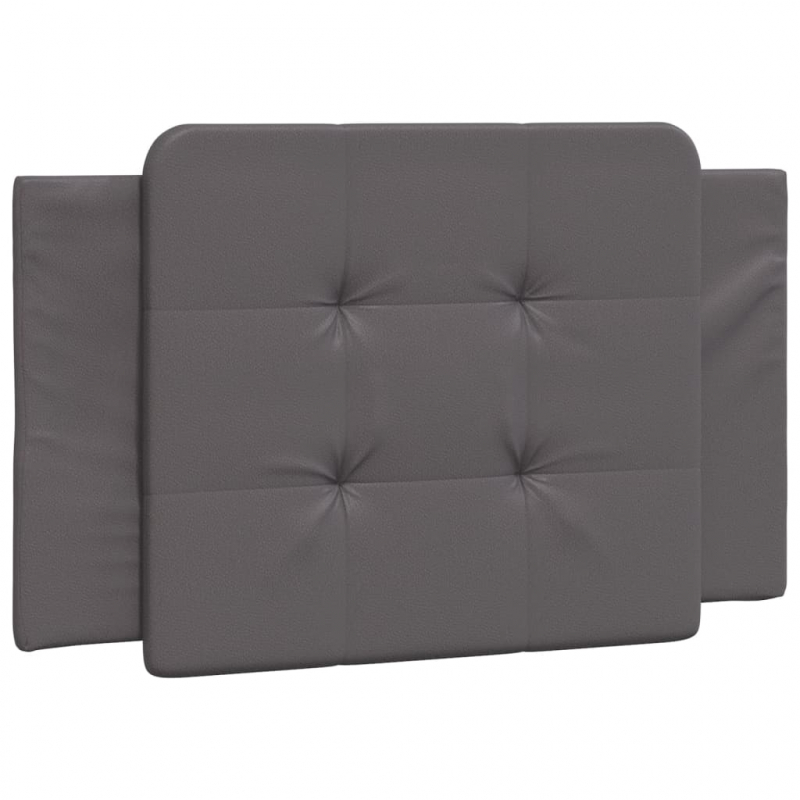 Bettgestell mit Kopfteil Grau 100x200 cm Kunstleder