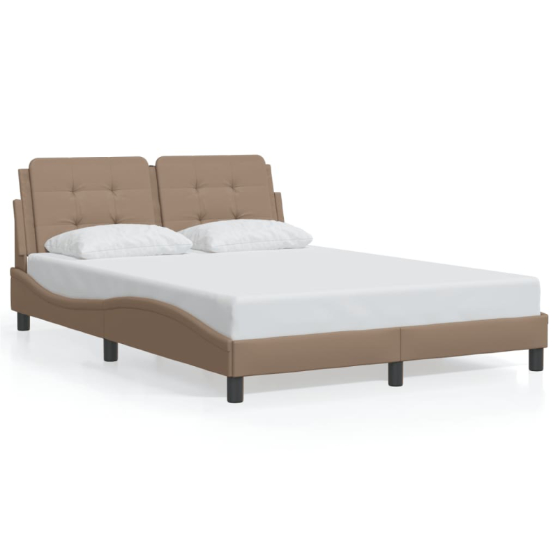 Bettgestell mit Kopfteil Cappuccino-Braun 120x200 cm Kunstleder