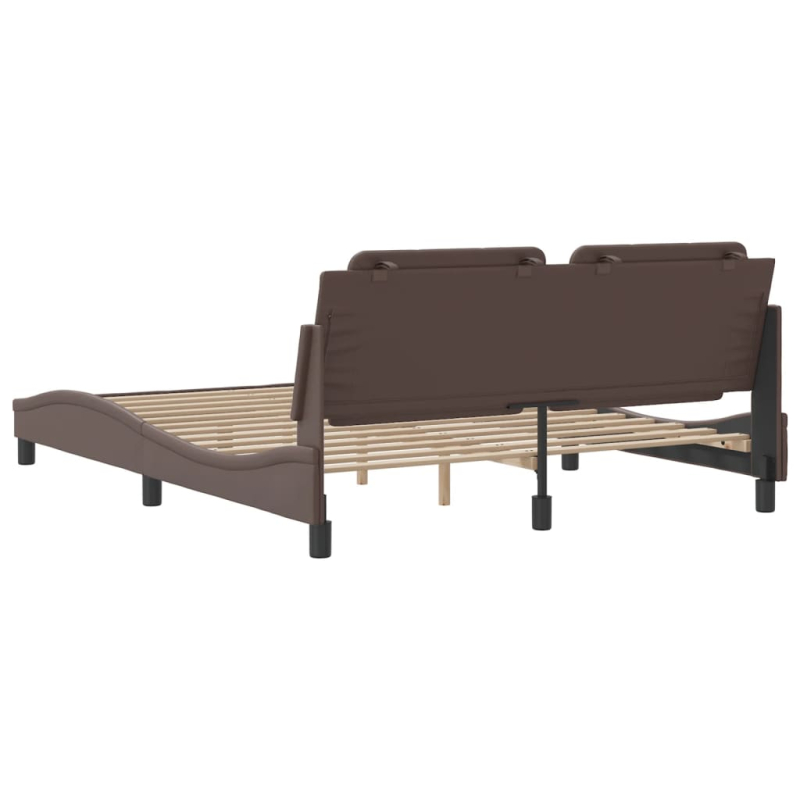 Bettgestell mit Kopfteil Braun 160x200 cm Kunstleder