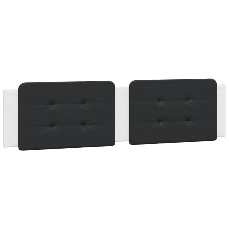 Bettgestell mit Kopfteil Weiß und Schwarz 200x200 cm Kunstleder