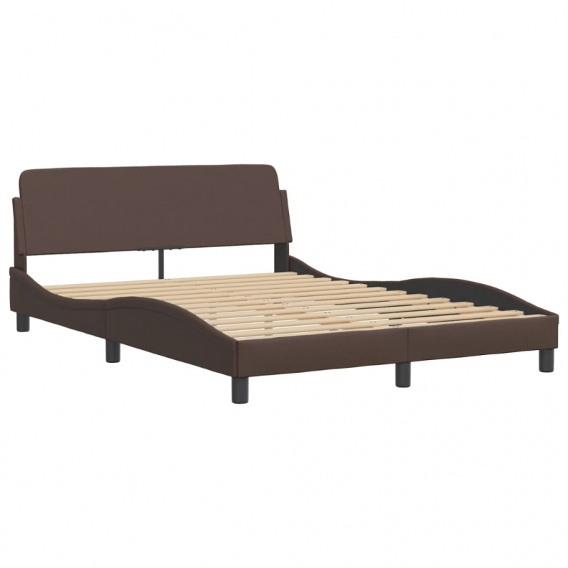 Bett mit Matratze Braun 120x200 cm Kunstleder