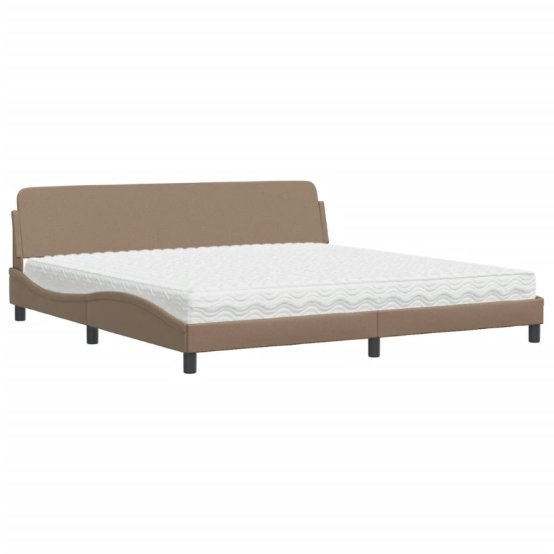 Bett mit Matratze Cappuccino-Braun 200x200 cm Kunstleder