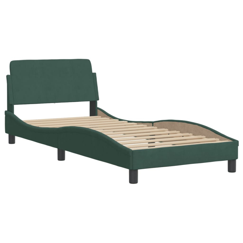 Bett mit Matratze Dunkelgrün 80x200 cm Samt