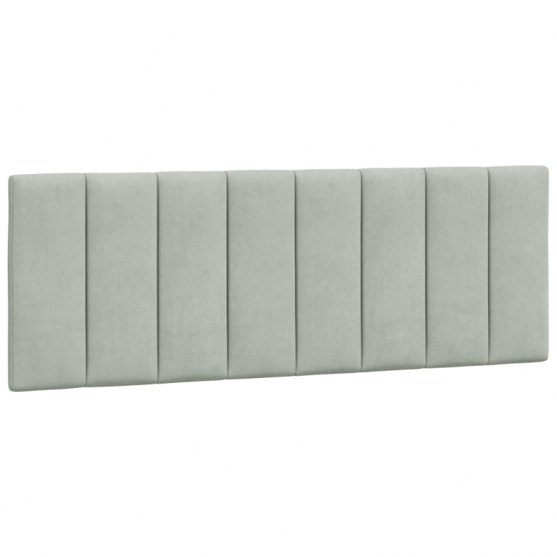 Bett mit Matratze Hellgrau 140x200 cm Samt