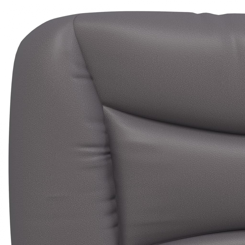 Bett mit Matratze Grau 90x200 cm Kunstleder
