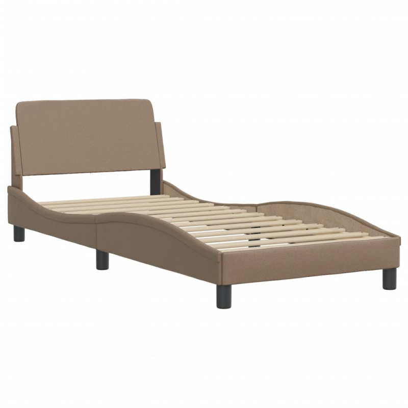 Bett mit Matratze Cappuccino-Braun 80x200 cm Kunstleder