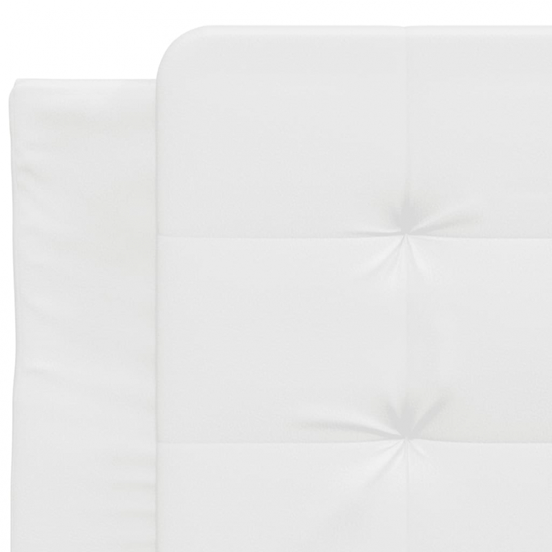Bett mit Matratze Weiß 100x200 cm Kunstleder