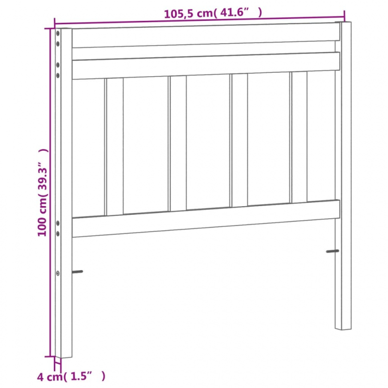 Kopfteil Wachsbraun 100 cm Massivholz Kiefer