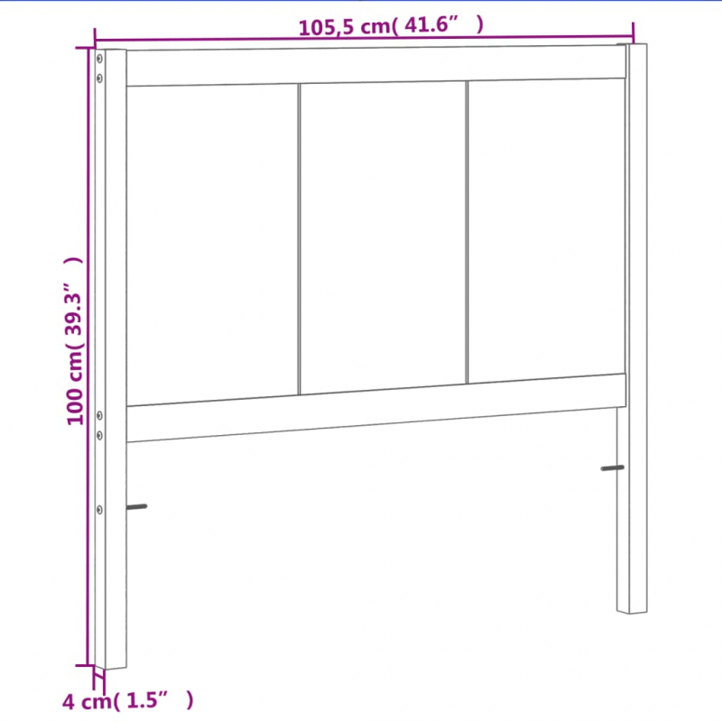 Kopfteil Wachsbraun 100 cm Massivholz Kiefer