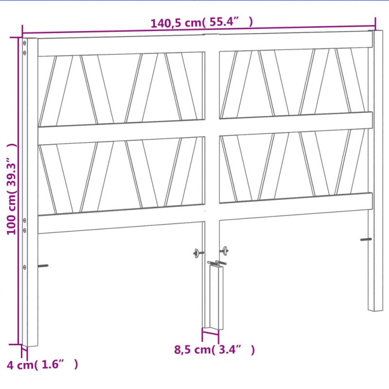 Kopfteil Wachsbraun 135 cm Massivholz Kiefer